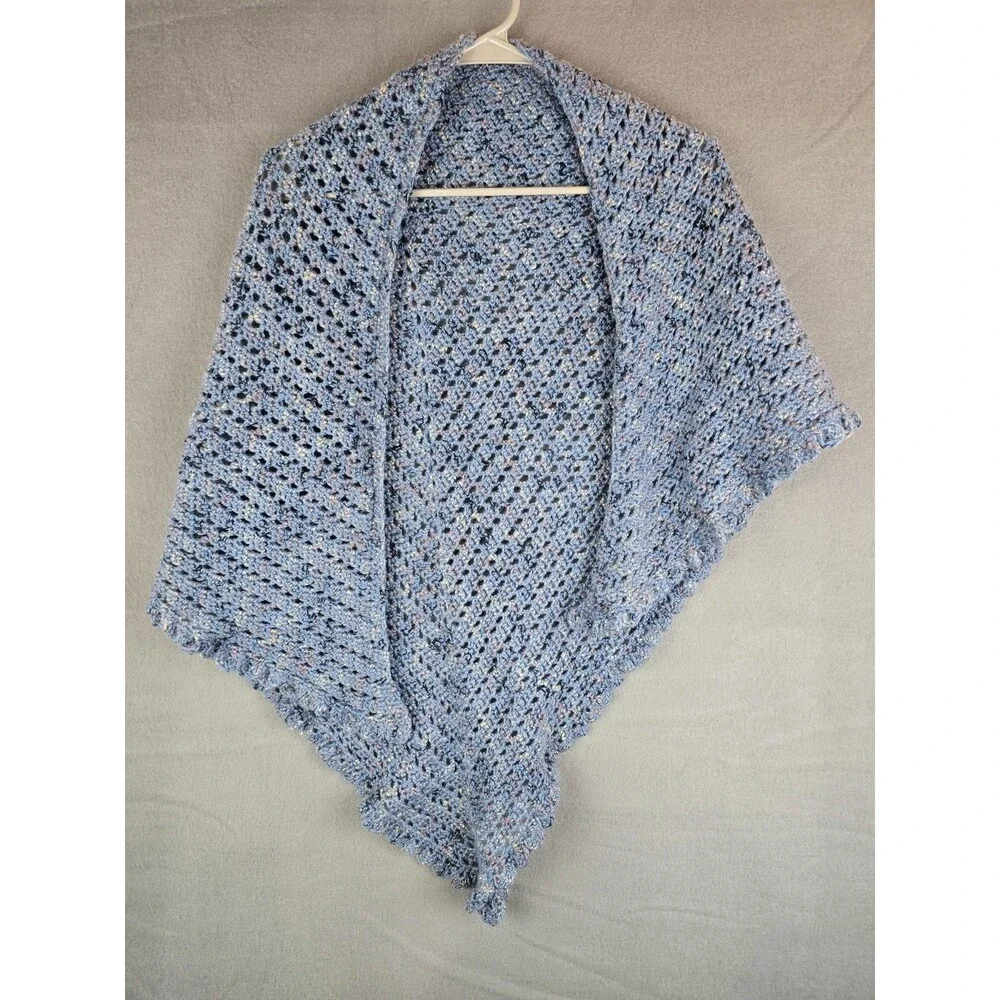 Handmade Crochet Triangular Scarf Shawl Knit 53